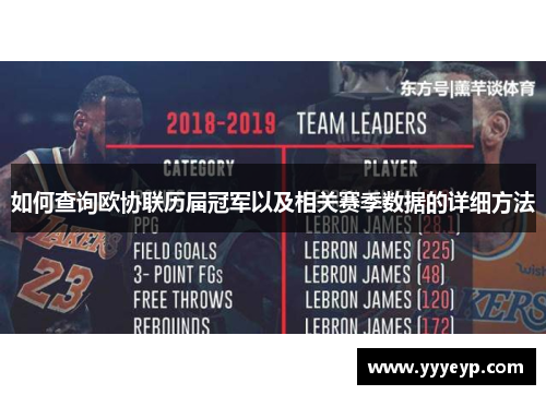 如何查询欧协联历届冠军以及相关赛季数据的详细方法